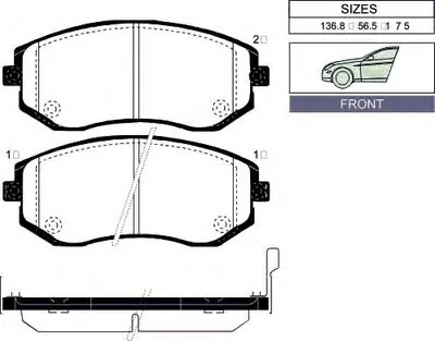 Комплект тормозных колодок, дисковый тормоз Front brake pads for SAAB/SUBARU/NISSAN GOODWILL купить