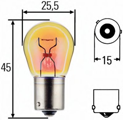 Лампа накаливания, фонарь указателя поворота; Лампа накаливания, фонарь указателя поворота HELLA купить