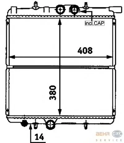 Радиатор, охлаждение двигателя BEHR HELLA SERVICE купить