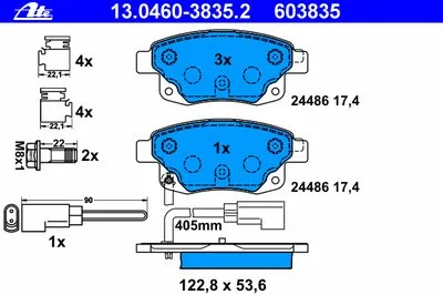 Комплект тормозных колодок, дисковый тормоз ATE купить