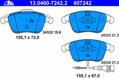 Комплект тормозных колодок, дисковый тормоз ATE купить