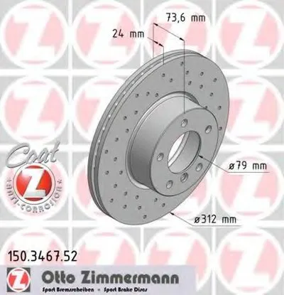 Тормозной диск SPORT BRAKE DISC COAT Z ZIMMERMANN купить