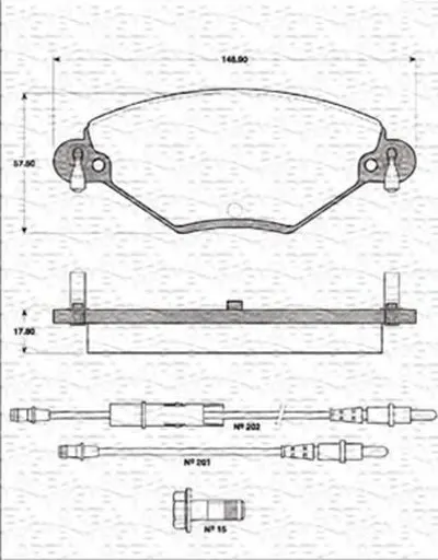 Комплект тормозных колодок, дисковый тормоз MAGNETI MARELLI купить