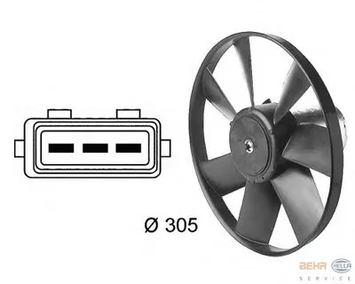 Вентилятор, охлаждение двигателя BEHR HELLA SERVICE купить