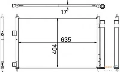 Конденсатор, кондиционер BEHR HELLA SERVICE купить