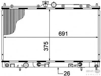 Радиатор, охлаждение двигателя BEHR HELLA SERVICE купить