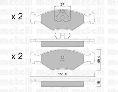 Комплект тормозных колодок, дисковый тормоз METELLI купить