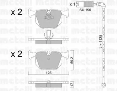 Комплект тормозных колодок, дисковый тормоз METELLI купить