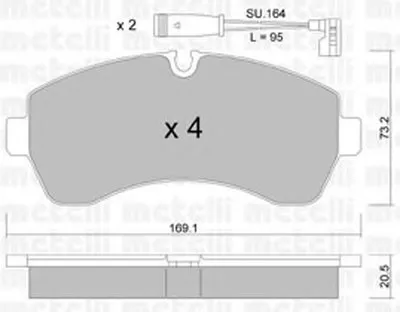 Комплект тормозных колодок, дисковый тормоз METELLI купить