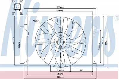 Вентилятор, охлаждение двигателя NISSENS купить