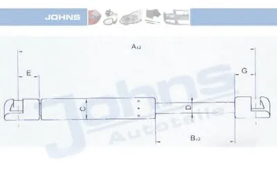 Газовая пружина, крышка багажник JOHNS купить