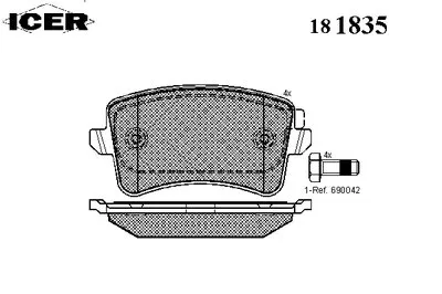 Комплект тормозных колодок, дисковый тормоз ICER купить