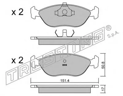 Комплект тормозных колодок, дисковый тормоз TRUSTING купить