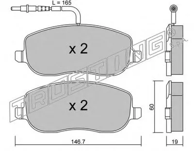 Комплект тормозных колодок, дисковый тормоз TRUSTING купить