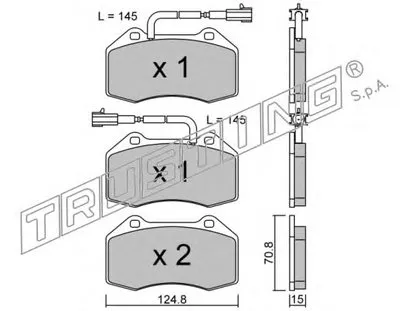 Комплект тормозных колодок, дисковый тормоз TRUSTING купить