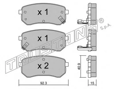 Комплект тормозных колодок, дисковый тормоз TRUSTING купить