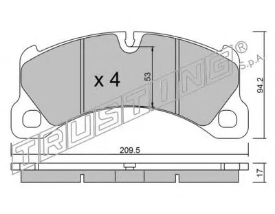 Комплект тормозных колодок, дисковый тормоз TRUSTING купить