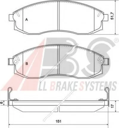 Комплект тормозных колодок, дисковый тормоз A.B.S. купить