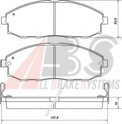 Комплект тормозных колодок, дисковый тормоз A.B.S. купить