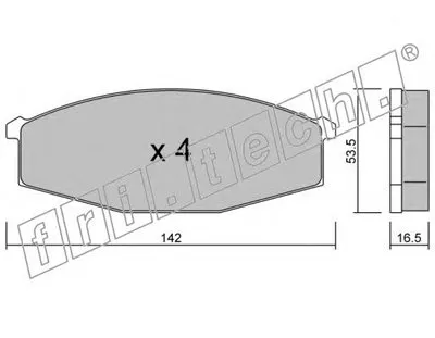 Комплект тормозных колодок, дисковый тормоз fri.tech. купить