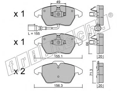 Комплект тормозных колодок, дисковый тормоз fri.tech. купить