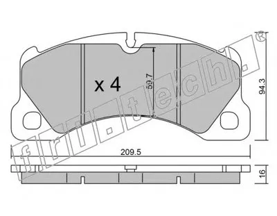 Комплект тормозных колодок, дисковый тормоз fri.tech. купить