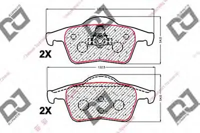 Комплект тормозных колодок, дисковый тормоз DJ PARTS купить