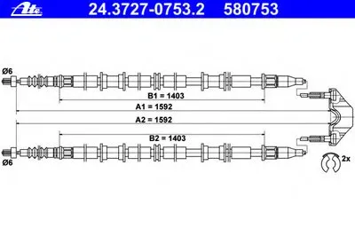 Трос, стояночная тормозная система ATE купить