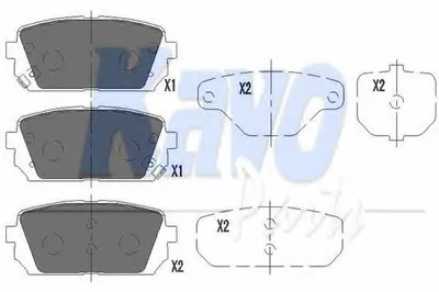 Комплект тормозных колодок, дисковый тормоз KAVO PARTS купить