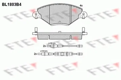 Комплект тормозных колодок, дисковый тормоз FTE купить