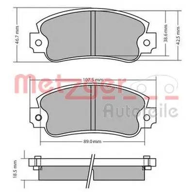 Комплект тормозных колодок, дисковый тормоз METZGER купить