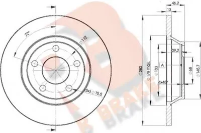 Тормозной диск R BRAKE купить