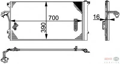 Конденсатор, кондиционер BEHR HELLA SERVICE купить