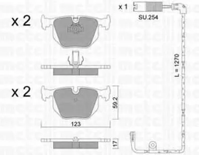Комплект тормозных колодок, дисковый тормоз METELLI купить