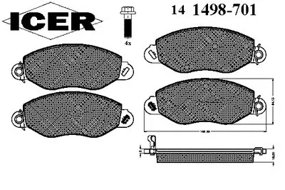 Комплект тормозных колодок, дисковый тормоз ICER купить