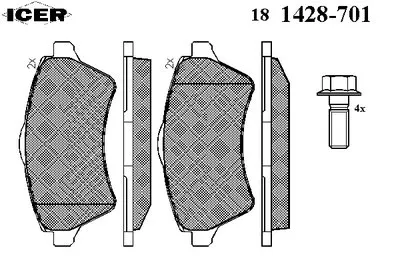 Комплект тормозных колодок, дисковый тормоз ICER купить