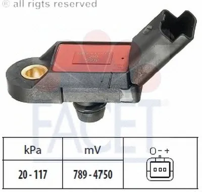 Датчик давления воздуха, высотный корректор; Датчик, давление во впускном газопроводе FACET купить