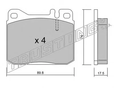 Комплект тормозных колодок, дисковый тормоз TRUSTING купить
