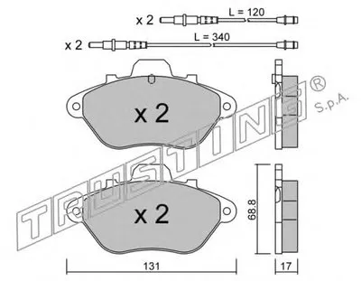 Комплект тормозных колодок, дисковый тормоз TRUSTING купить