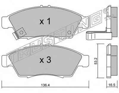 Комплект тормозных колодок, дисковый тормоз TRUSTING купить