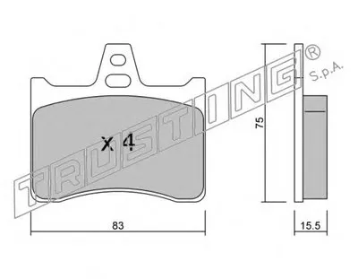 Комплект тормозных колодок, дисковый тормоз TRUSTING купить