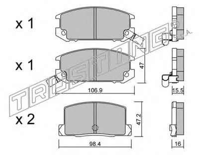 Комплект тормозных колодок, дисковый тормоз TRUSTING купить