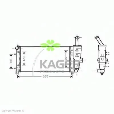 Радиатор, охлаждение двигателя KAGER купить