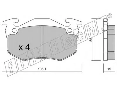 Комплект тормозных колодок, дисковый тормоз fri.tech. купить