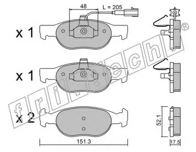 Комплект тормозных колодок, дисковый тормоз fri.tech. купить