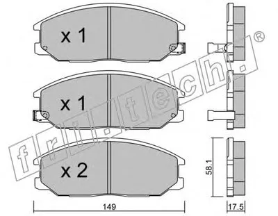 Комплект тормозных колодок, дисковый тормоз fri.tech. купить