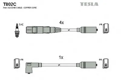 Комплект проводов зажигания original TESLA купить