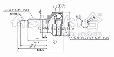 Шарнирный комплект, приводной вал ASHUKI купить