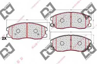 Комплект тормозных колодок, дисковый тормоз DJ PARTS купить