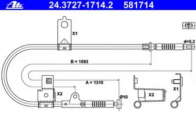 Трос, стояночная тормозная система ATE купить